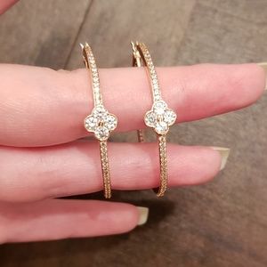 Henri Bendel Luxe Petal Charm Hoop Earrings